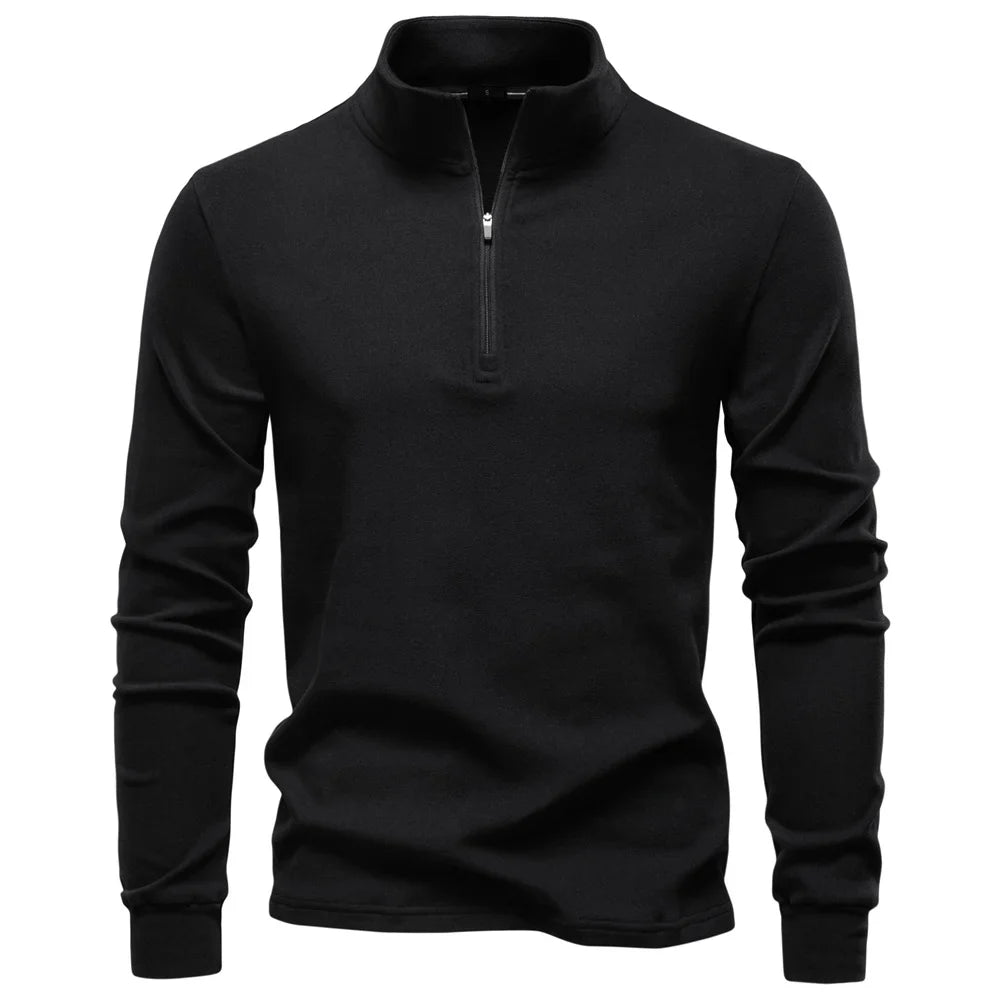 New Men Solid Color Zipper Soft Shell Sweatshirt Long Sleeve Breathable Warm Pullover Casual Streetwear Jacket‌