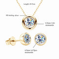 Real 3ctw. D Color Moissanite Jewelry Set 925 Silver 18k Gold Plated Pendant Necklace Stud Earrings Set for Women Men Gift