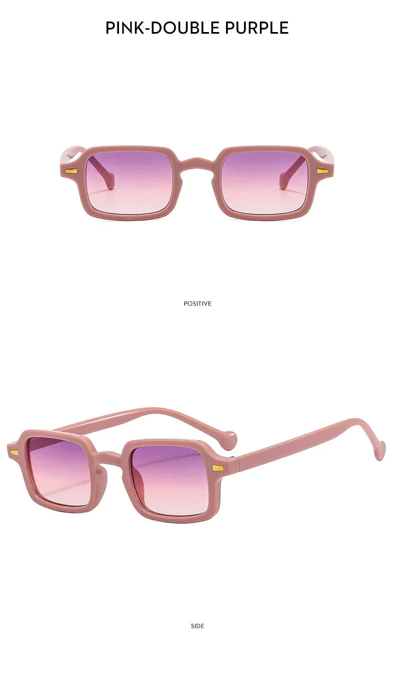 Fashion Luxurious Rectangle Sunglasses Women Oval Vintage Brand Designer Square Sun Glasses Men Shades Female Eyewear Anti-glare