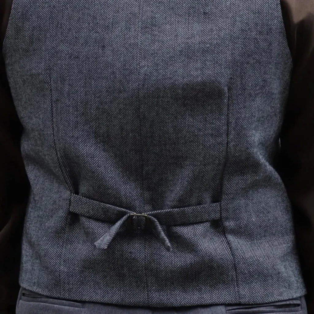 Men Vest Gray Herringbone Single Button With Lapel Waistcoat For Wedding Banquet Party Business Office Work Daily Men Suit Vest
