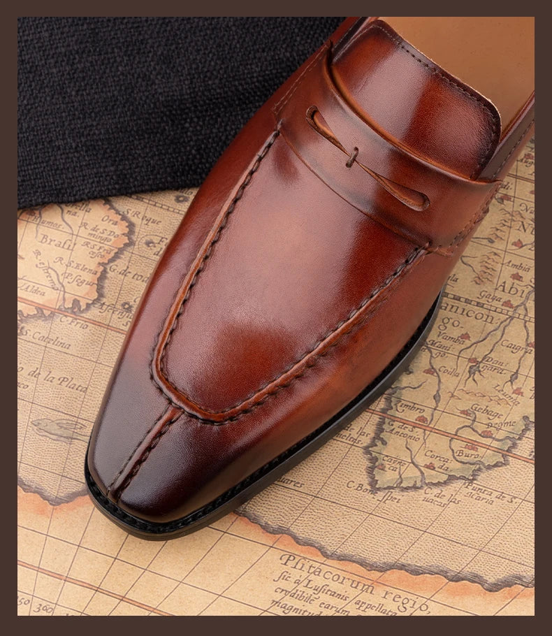 Office Leather Men Shoes Fashion Handmade Business Dress New Arrival Elegant Black Brown Formal Casual Wedding Party Male's Shoe
