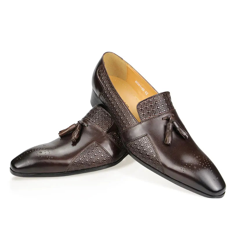 New Leather Casual Shoes Mens Summer One-Step Loafers Dress Wedding Leather Luxury Groom Wedding Men Italian Style Oxford Shoes