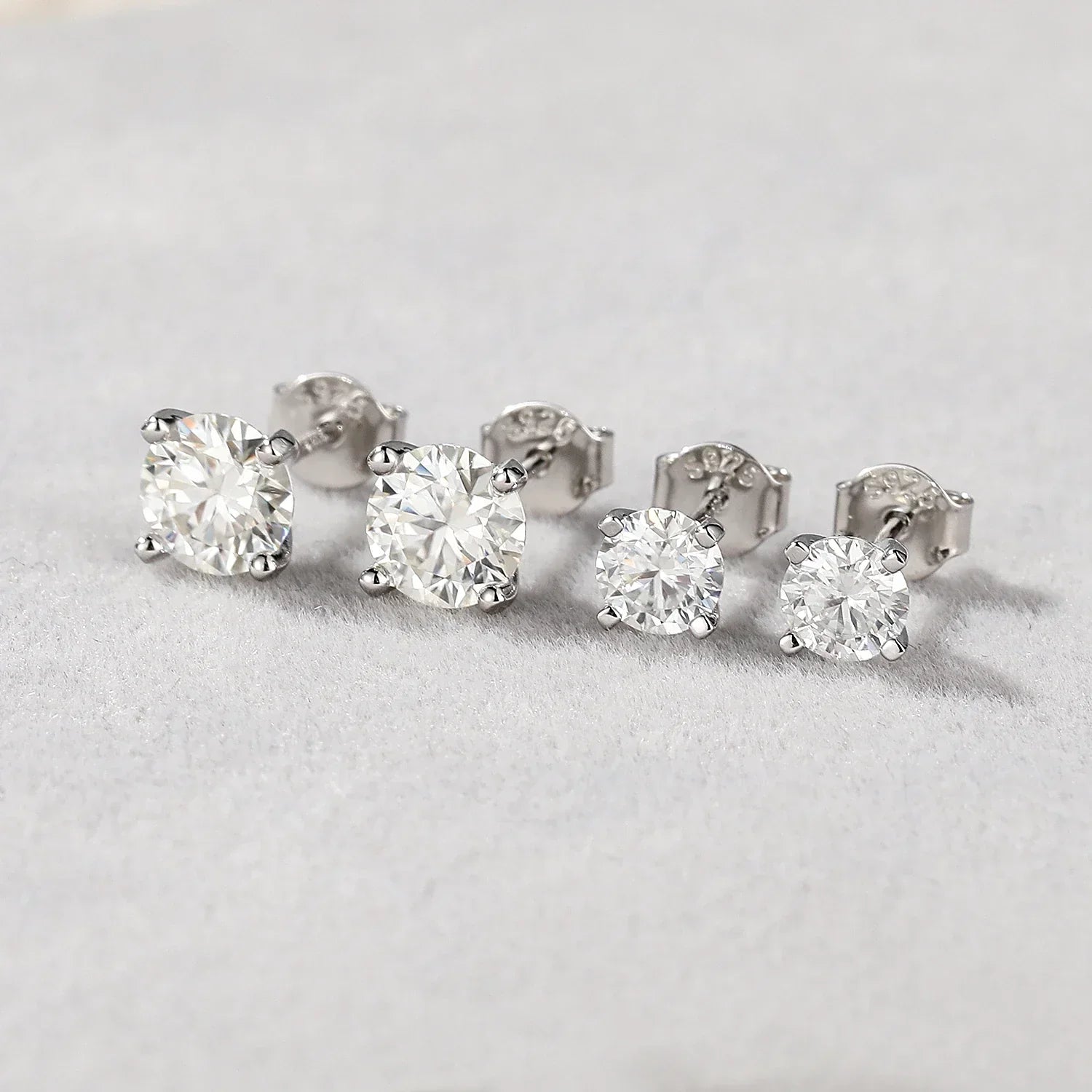 0.5-1.2 Carat D Color Moissanite Ear Stud Earrings For Women 925 Sterling Silver Sparkling Piercing Earring Fine Jewelry
