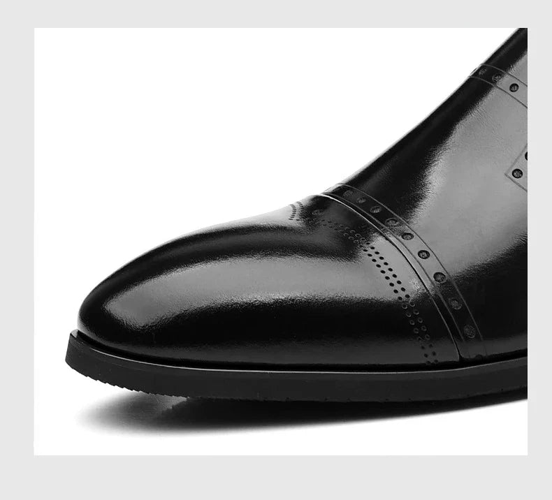 Big Size Dress Shoes for Men Solid Color Summer Autumn Fashion Business Casual Shoes Male British Style Cow Leather Shoe Man