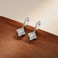 4mm All DVVS1 Moissanite Earrings Cross Square Design ForWomen s925 Sterling Silver Party Fashion Jewelry Drop Shipping