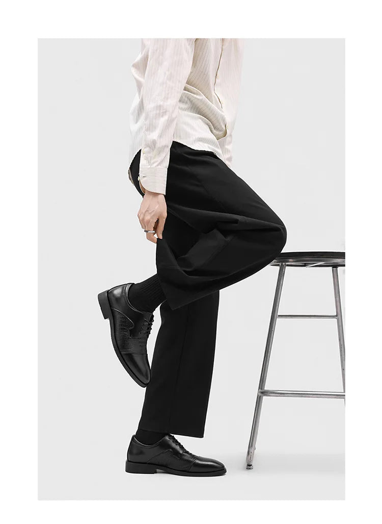 New Lace Designer Elegant Shoes Man Spring Autumn Business Casual Leather Shoe Male Fashion Solid Color Wedding Dress Shoes Man