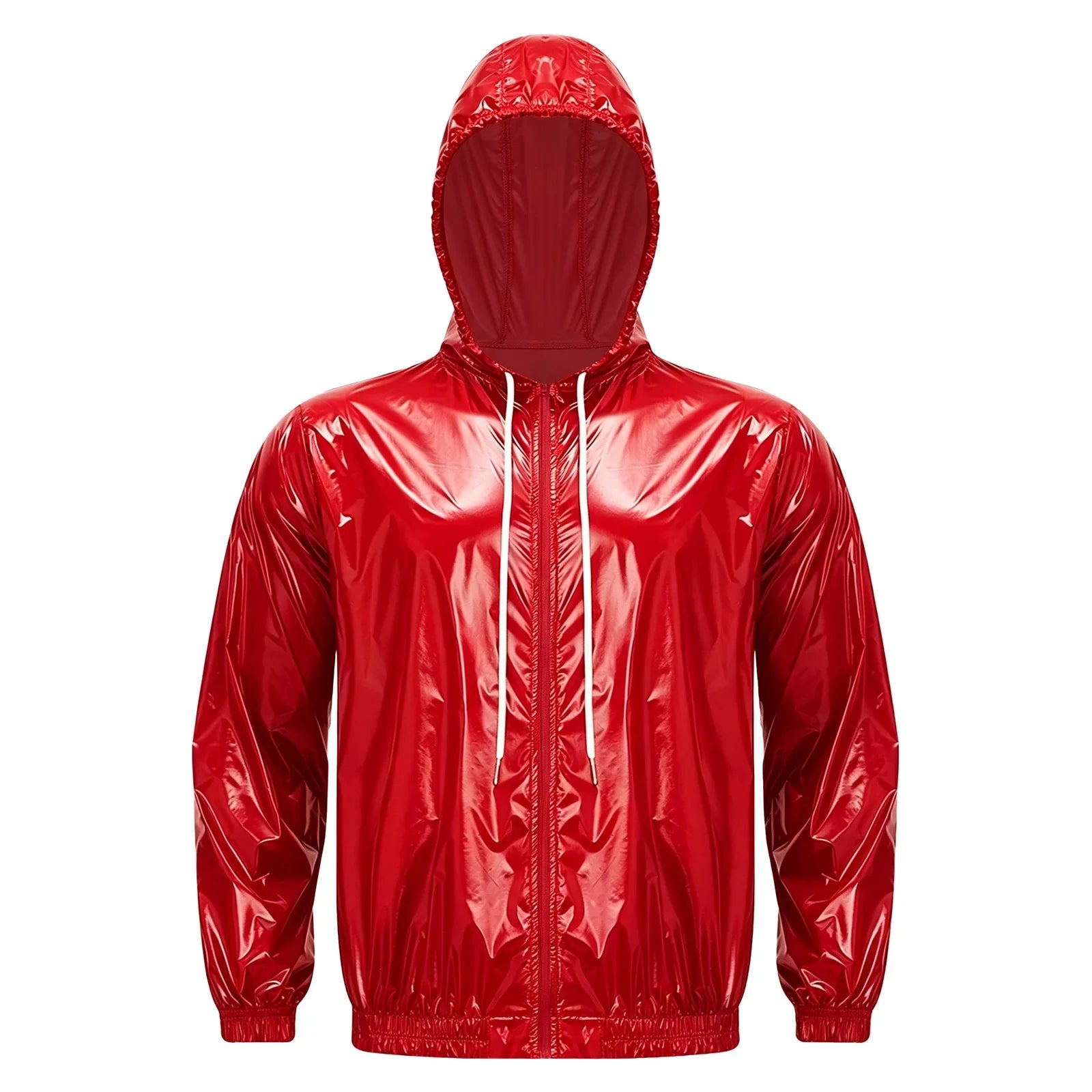 Mens Waterproof Hooded Jacket Tops Breathable Raincoat Waterproof Windproof Outdoor Biking Fishing Jacket Hood Outerwear