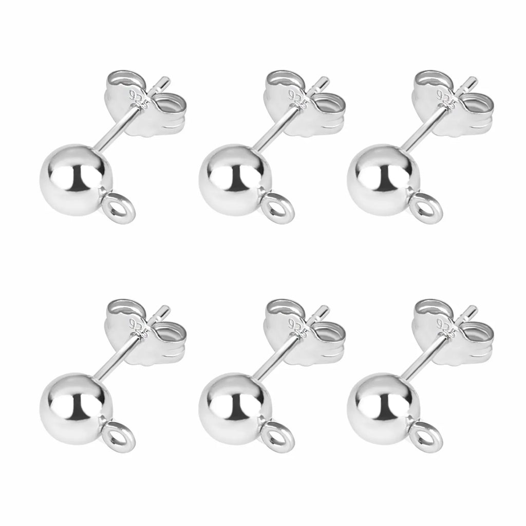 50pcs/lot Gold Silver Earring Studs Base Pins 925 Silver Plated Earring Plug Ear Back DIY Jewelry Making Findings Accessories
