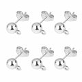 50pcs/lot Gold Silver Earring Studs Base Pins 925 Silver Plated Earring Plug Ear Back DIY Jewelry Making Findings Accessories