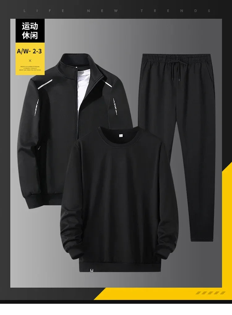 8XL Men's Tracksuits Unisex Jogging Suit Fashion Brand 3 Pieces Set Tracksuit Mens Spring Autumn Fashion Hoodies Sweatpants