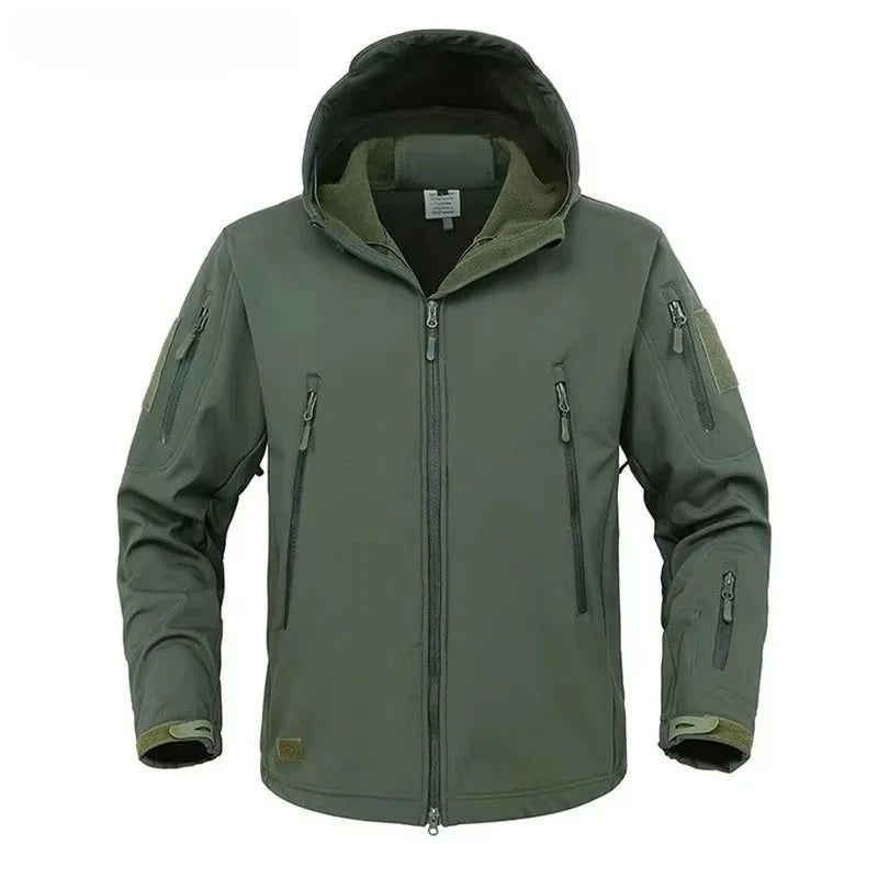 Military Shark Skin Soft Shell Jackets Men Tactical Windproof Waterproof Jacket Men Army Combat Jackets Mens Hooded Bomber Coats