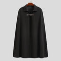 Fashion Men Cloak Coats Lapel Solid Color One Button Cape Trench Streetwear 2023 Casual Male Overcoats Ponchose S-5XL