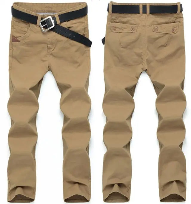 Spring and Summer Men's Casual Thin Labor Cargo Work Wear Army Slim Straight Overalls Cotton Long Pants Large Size Trousers