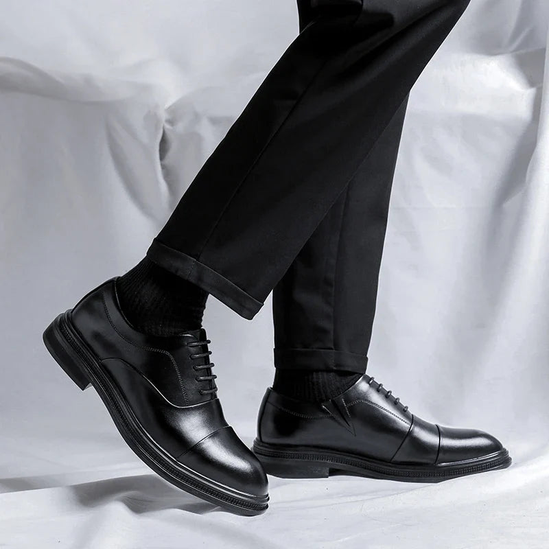 Brand Men Genuine Leather Shoes Black Wedding Bride For Formal Party Dress OEM Italian Men Shoes Casual Soft Casual Shoes