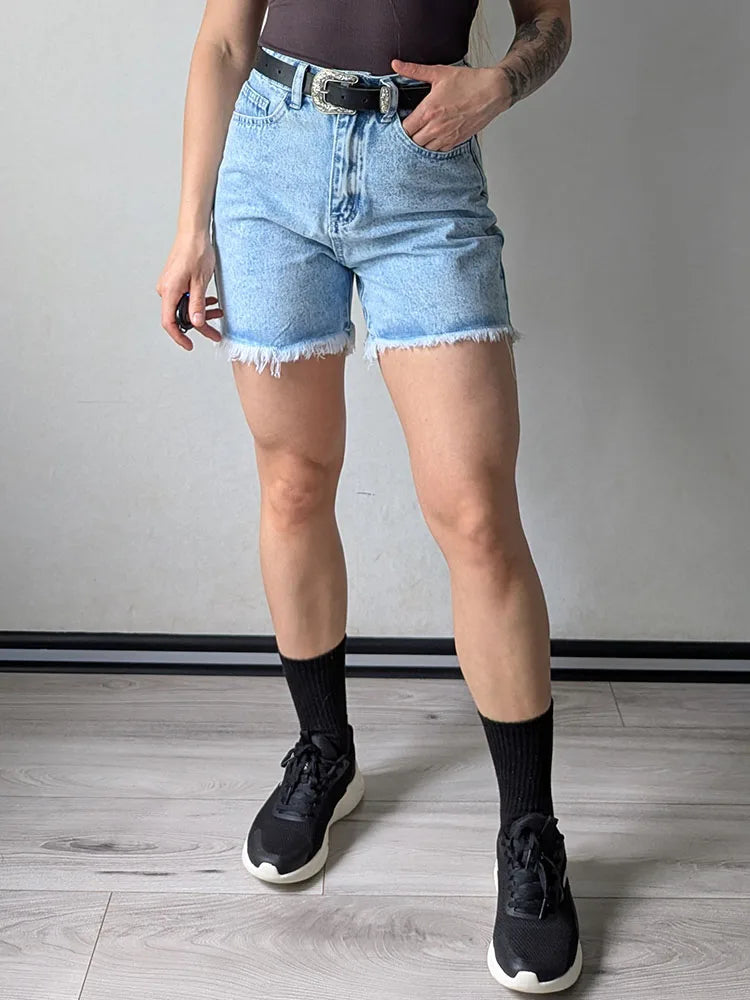 Streamgirl Blue Women's Denim Shorts Summer High Waist Casual Chic Loose Jean Shorts For Women Summer 2026 Denim Short Femme