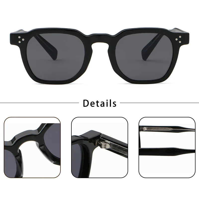 CATERSIDE New Retro Punk Men Sunglasses Square Personalized Design Glasses Women's Fashion Party Glasses Festival Gift 2 Pieces