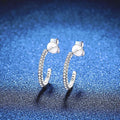 All Moissanite Hoop Earrings for Women 925 Sterling Silver Stud Earring with Gold Plated Party Wedding Fine Jewelry
