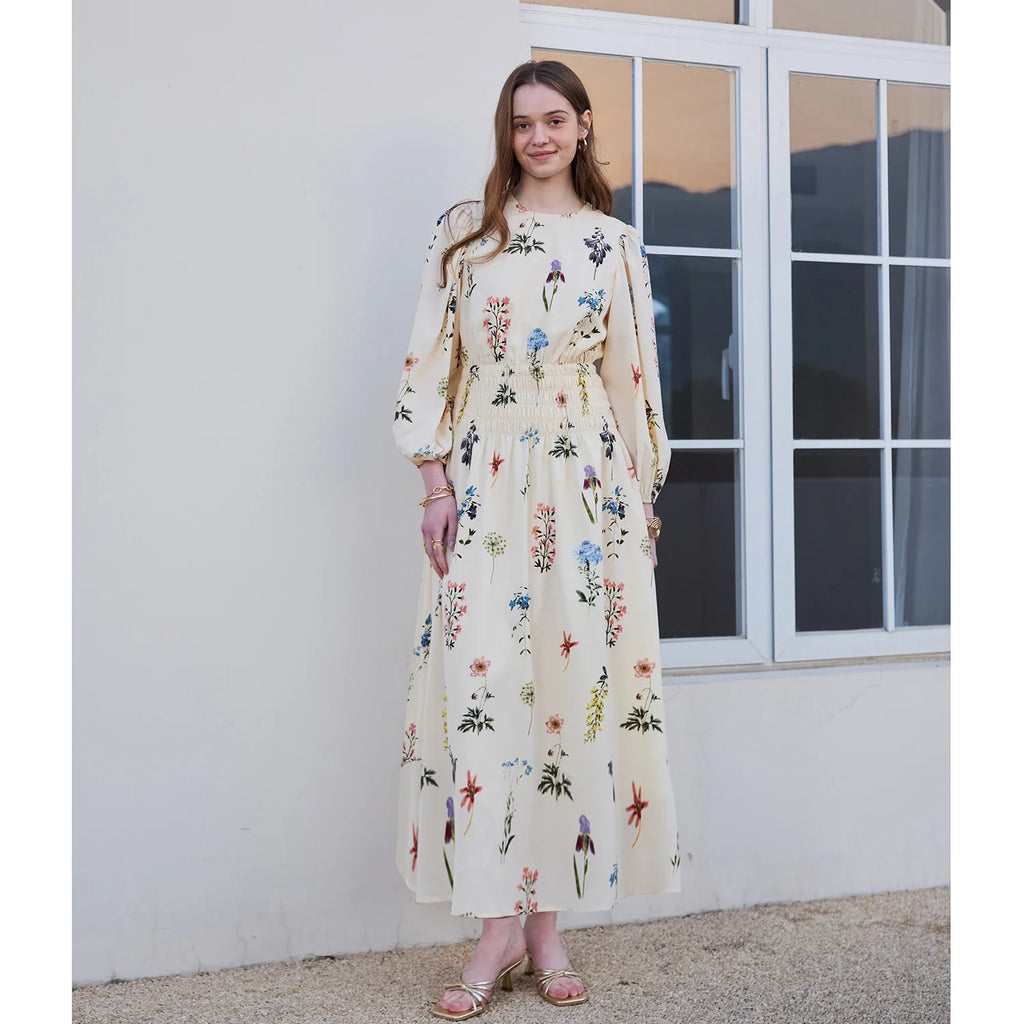SS26 Women Smock Floral Dress Sweet Style