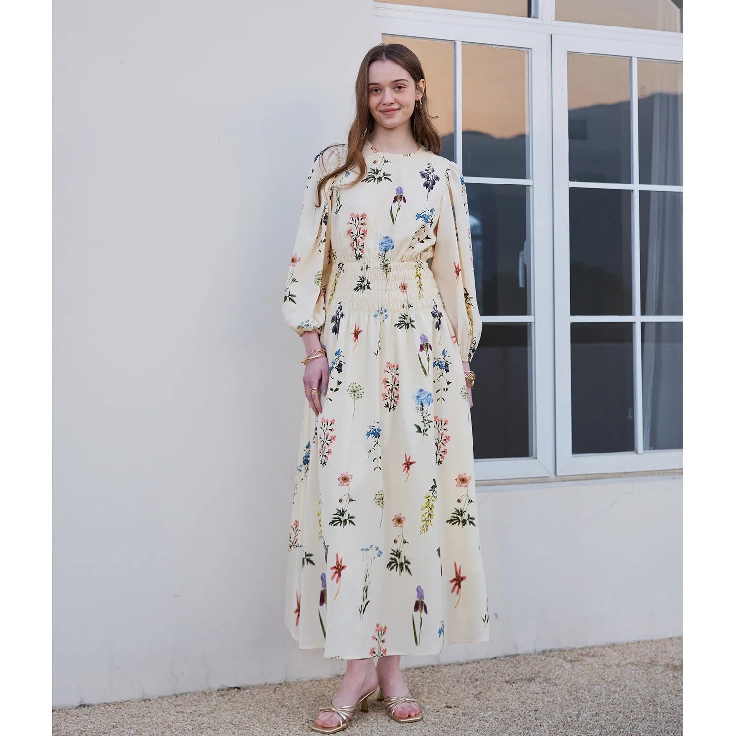 SS26 Women Smock Floral Dress Sweet Style