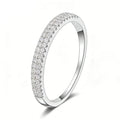 Full Moissanite Ring 925 Sterling Sliver with White Gold Plated  Eternity Band for Woman Party Sparkling Rings Jewely