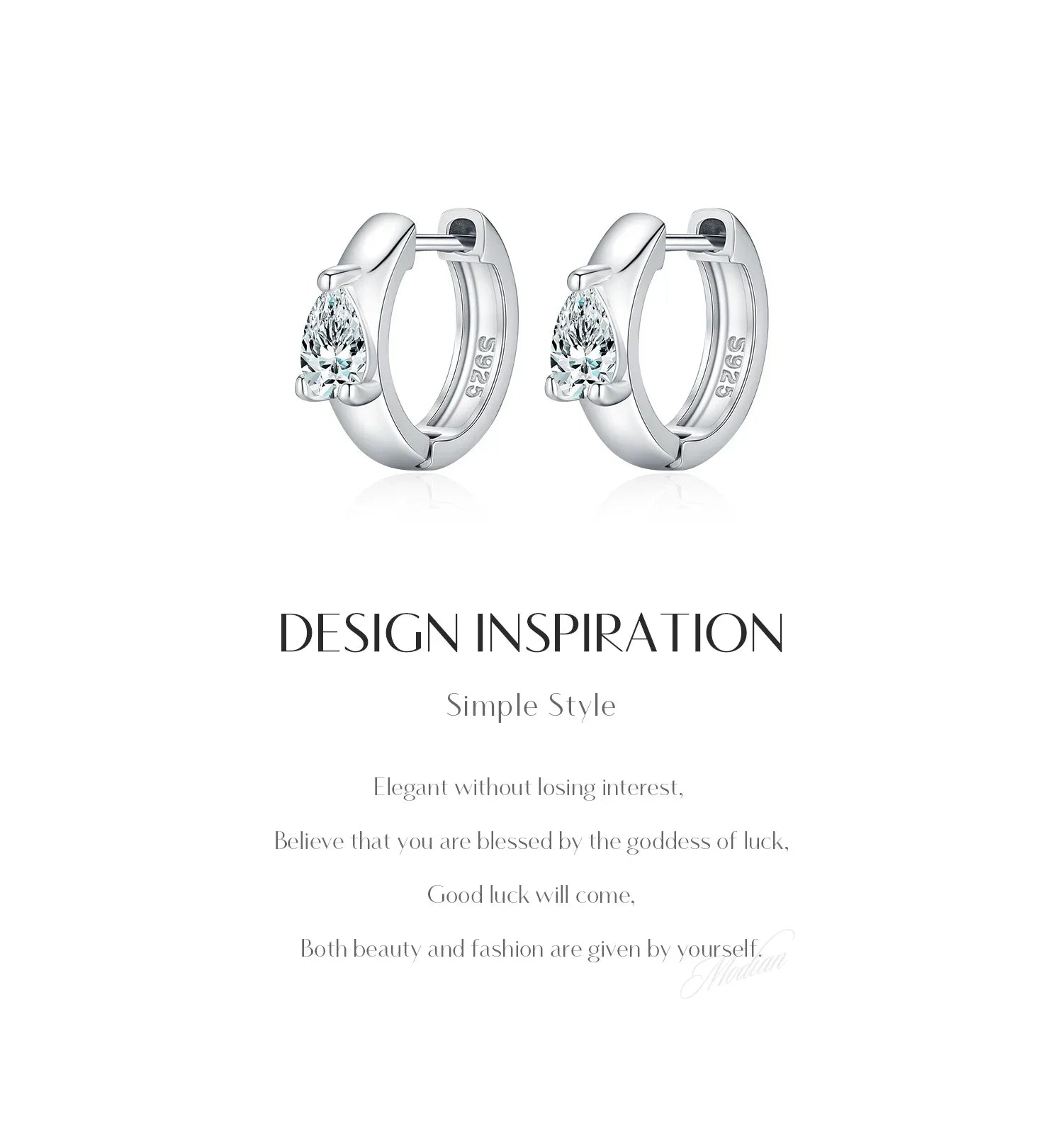 Water Drop D Color Moissanite Neutral Ear Buckle 925 Sterling Sliver Sparkling Hoop Earrings For Women Fine Jewelry