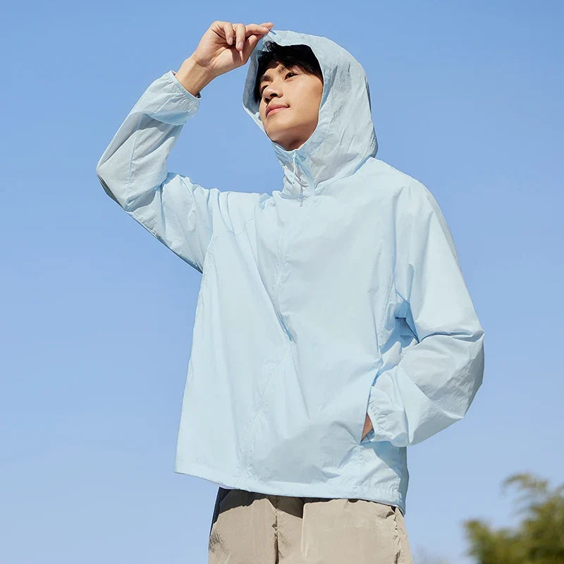 Jacket Men 2024 Summer New Coat Simple Solid Color Hooded Couple Wear Rotator Sleeve Light Sun Protective Clothing