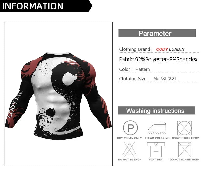 Cody Lundin Men Gym Fitness T-Shirts Jiu Jitsu BJJ Running Rashguard Funny Skeletal Graphic Men Sportswear Boxing Training Tees