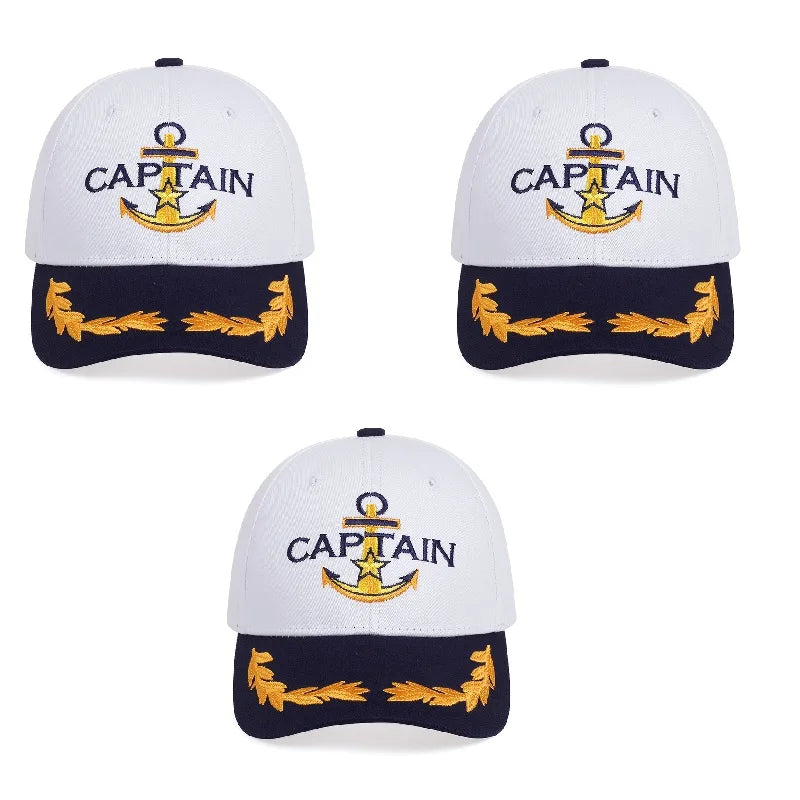 Men Women Baseball Caps Nautical Marine Sailor Navy Captain Hats Adjustable Cotton Hat for Party Performance Costume Cosplay Y2K