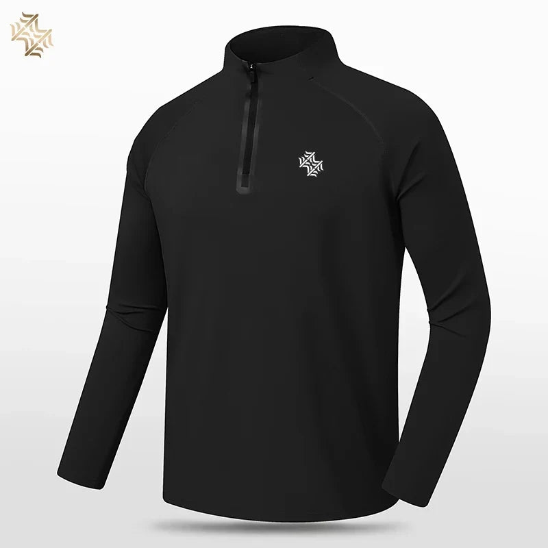 High Quality Mens Outdoor Hiking Golf Running Breathable Polo Shirt Office Casual Polo Long-Sleeved Sports Base Shirt Tops