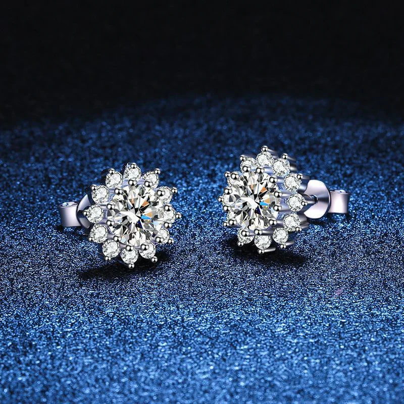 1CT Moissanite Earring For Women Girl 925 Sterling Silver Sparkling Diamond Ear Studs Wedding Engagement Jewelry Gift