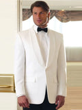 2 Pieces Ivory Men's Groom Tuxedos Shawl Lapel One Button Blazer Black Pants Business Tuxedo Formal Suit for Men Jacket Trousers