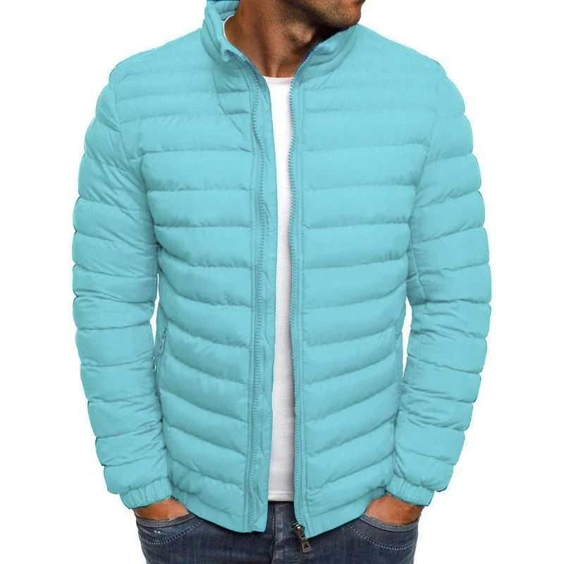 2025 Winter New Thick Men Warm Casual Men's Outwear Coats Solid Stand Collar Male Windbreak Cotton Padded Down Jacket