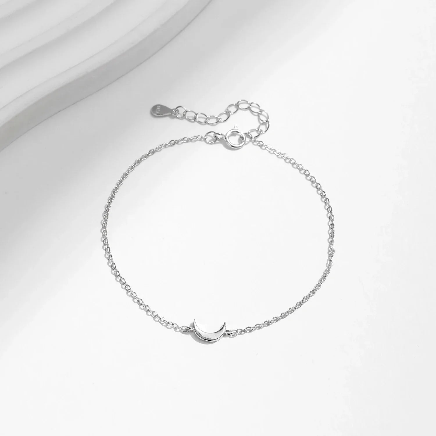 Link Chain Bracelet 925 Sterling Silver Polishing Simple Cute Moon Stackable Bracelet For Women Party Fine Jewelry Gifts