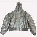 Autumn Winter Cool Handsome Oversized Brown Thickened Warm Leather Jacket Men with Hood Fake 2 Piece European Clothes