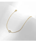 Solid 925 Sterling Silver Simple Hollow Circle Clear CZ Bracelets Gold Color Link Chain For Women Girls Fine Jewelry Gift