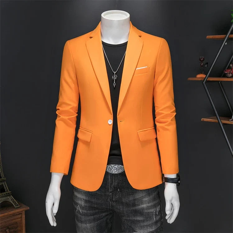 Plus Size 6XL-M Fashion Mens Solid Color Suit Jacket High Quality Business Slim Fit Casual Blazers Formal Social Wedding Tuxedo