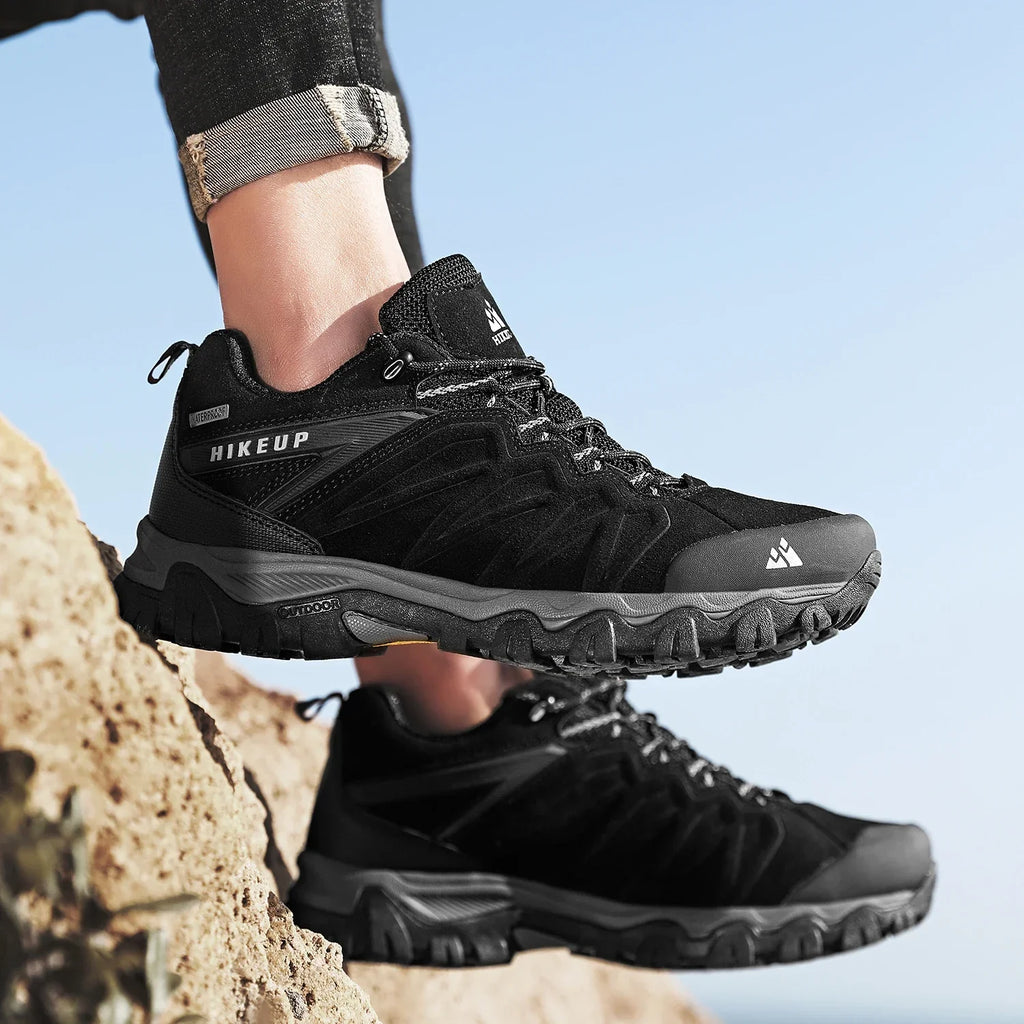High Quality Leather Hiking Shoes Durable Outdoor Sport Men Trekking Leather Shoes Lace-Up Climbing Hunting Sneakers