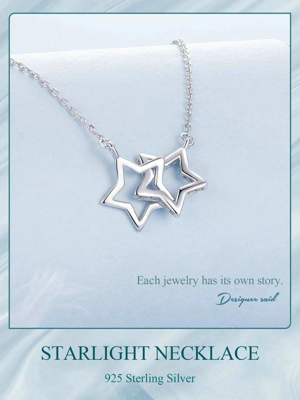2024 New Solid 925 Sterling Silver Connected Star/Heart/Cat Pendant Necklace for Women Valentine's Day Gift Fine Jewelry