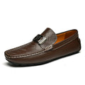 Top-grain Cowhide Men's Shoes, Bean Shoes, Summer Breathable, High-end and Sophisticated Business Casual Leather Shoes