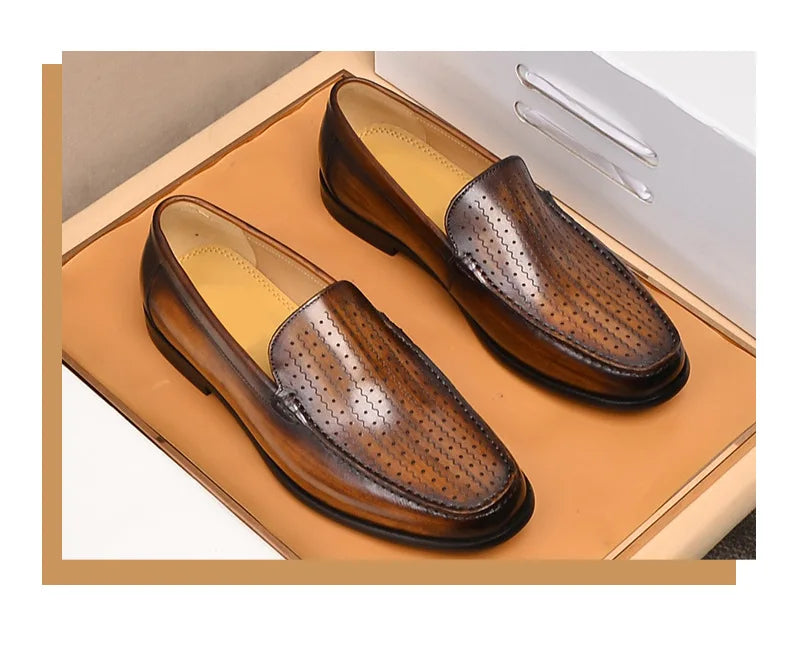 Newest 2025 Genuine Leather Men Driving Shoes Slip On Super Quality Comfortable Men Casual Cowhide Leather Moccasins Loafers