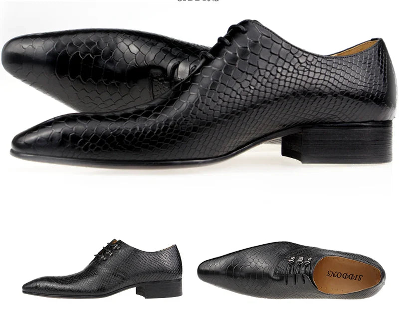 Men's Casual Dress Shoes Classic Oxfords Formal Modern Business Shoes Social Male Wedding Dress Sapato Loafer Serpentine Print