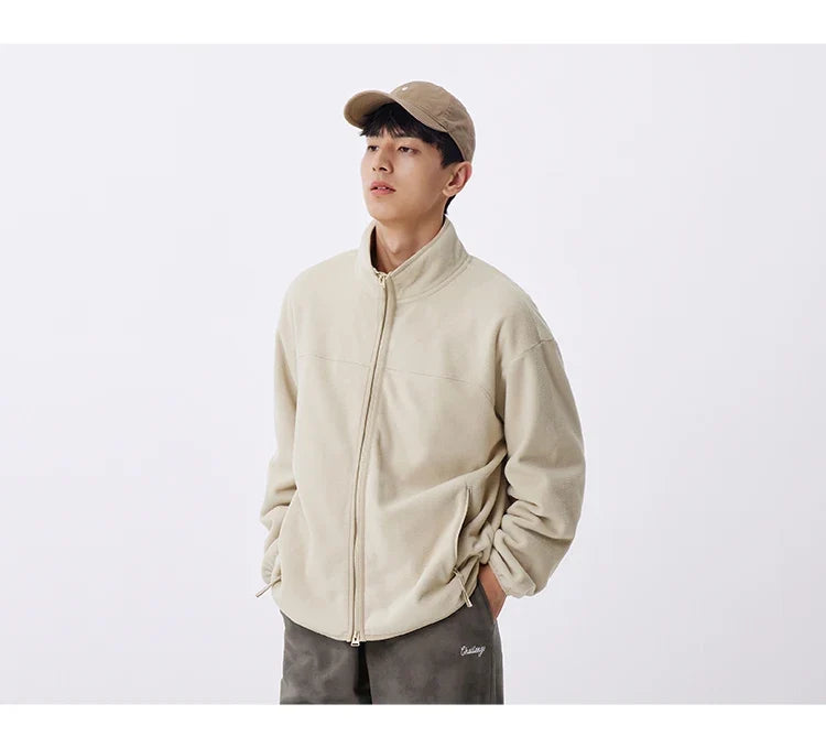 Jacket Men Anti-Static Fur Coat New Autumn 2024 Warm Fleece Couple Style Collar Top