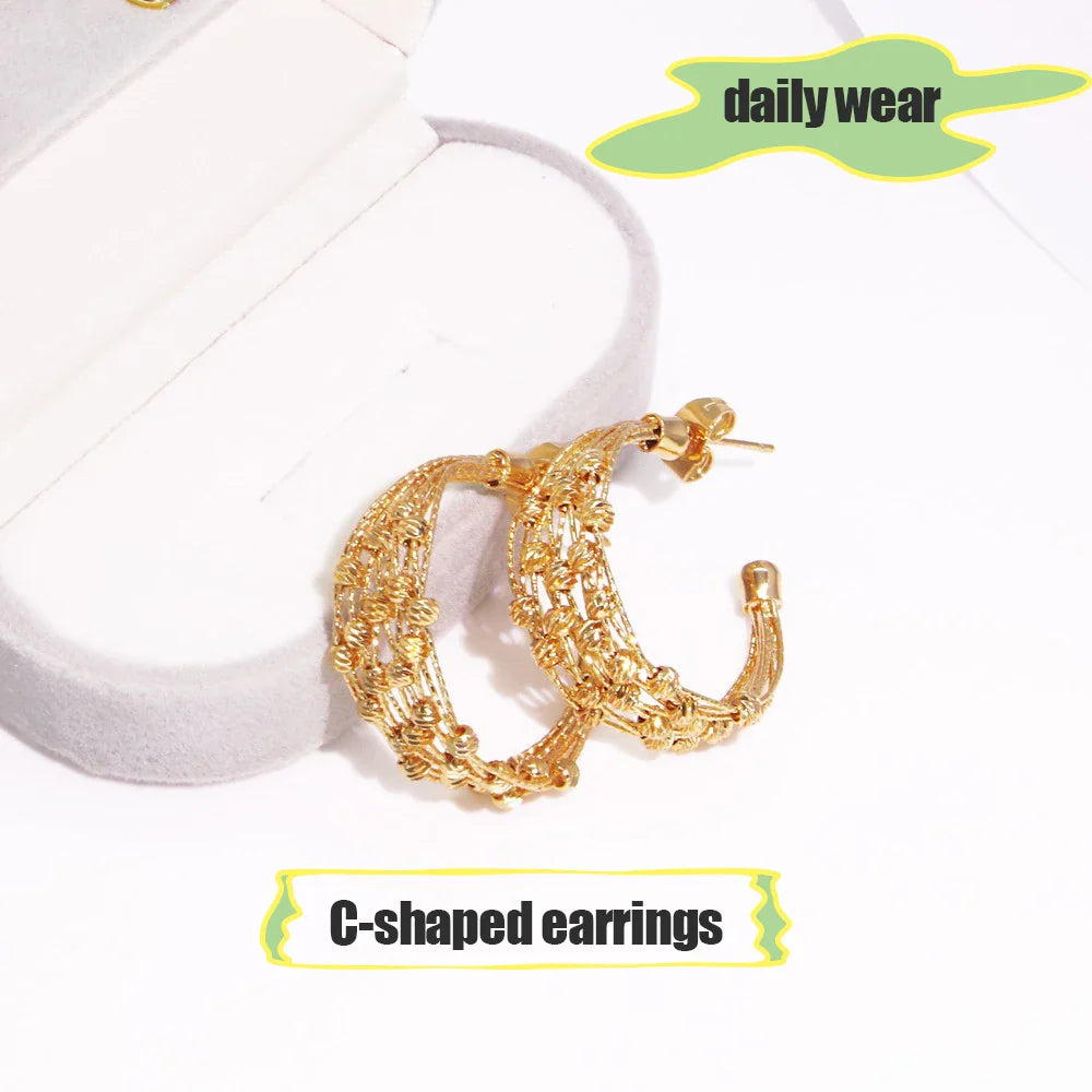 Handmade Women Jewelry Set Multi-layer 18K Gold Plated Beads Set Hight Quality Birthday Wedding Jewellery Accessories