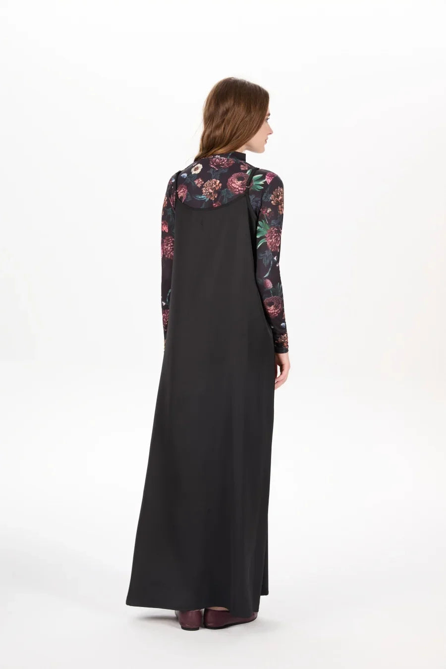 AW25 woman clothing mockneck + elegance slip satin dress matching look adjustable maxi floor length lady wear