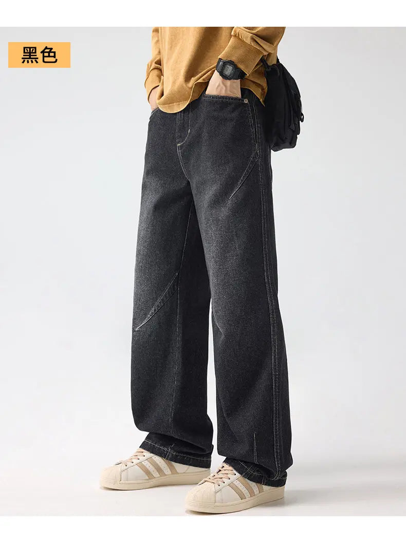 Men's Trendy Jeans All-Season Cotton Blend Straight-Leg Pants - Fashionable Minimalist Versatile Casual Denim Trousers M-4XL