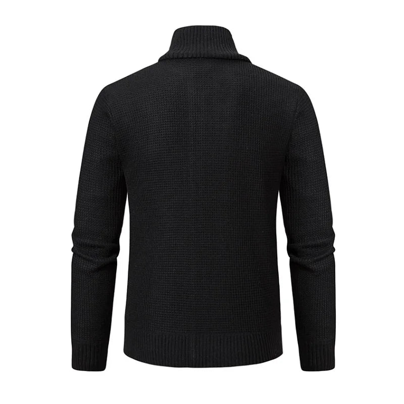 Men Cardigan Sweater Coat 2025 Autumn Winter Korean Warm Thickened Stand Collar Zipper Solid Casual Jacket Fashion Men Clothing