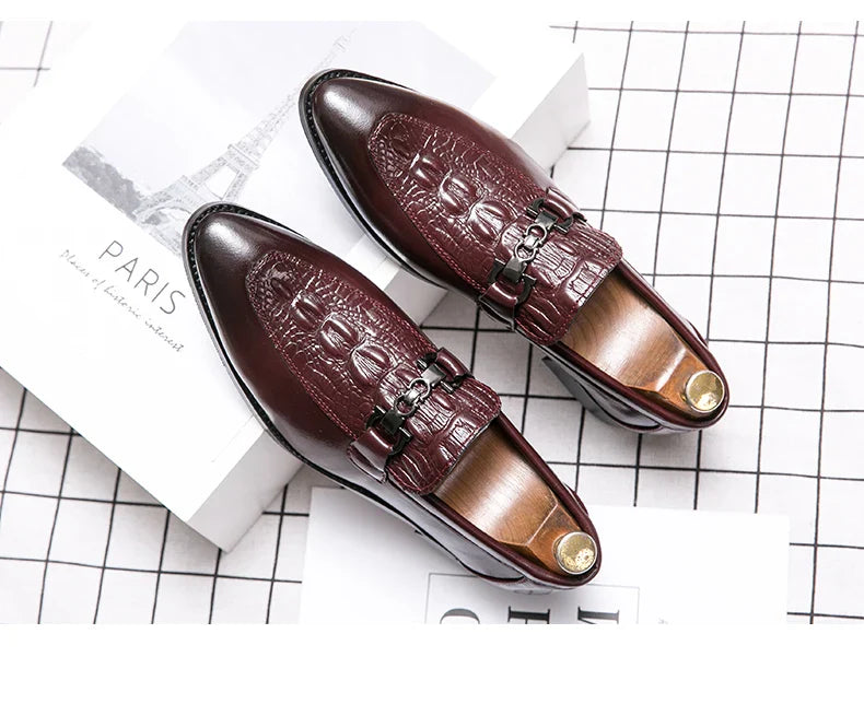 New Dress Leather Lofers Men Classic Casual Business Shoes For Men Social Party Leather Shoes Slip On Wedding Office Shoes Male