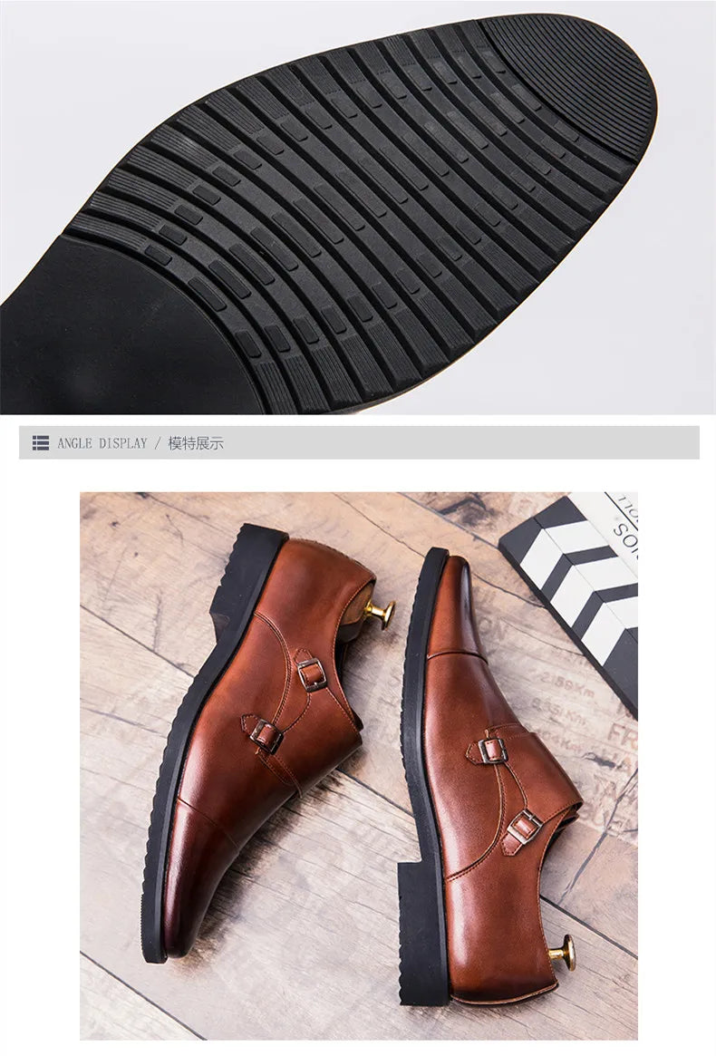 Men Oxfords Shoes Genuine Leather Luxury Men Dress Shoes Lace Up British Business Casual Shoes Men Wedding Shoes Chaussure Homme