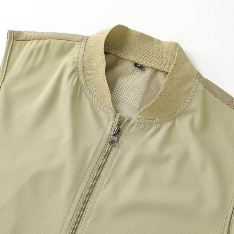 Summer Ultra-Thin Men's Vest Sleeveless Shoulders Quick Drying Breathable Jacket Outdoor Climbing Fishing Leisure Undershirt