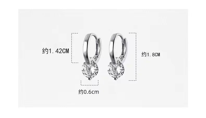 2024 New Fashion Gold Color Round Zircon Simple Drop Dangle Earrings for Women Charm Korean Hoop Jewelry Wedding Birthday Gift